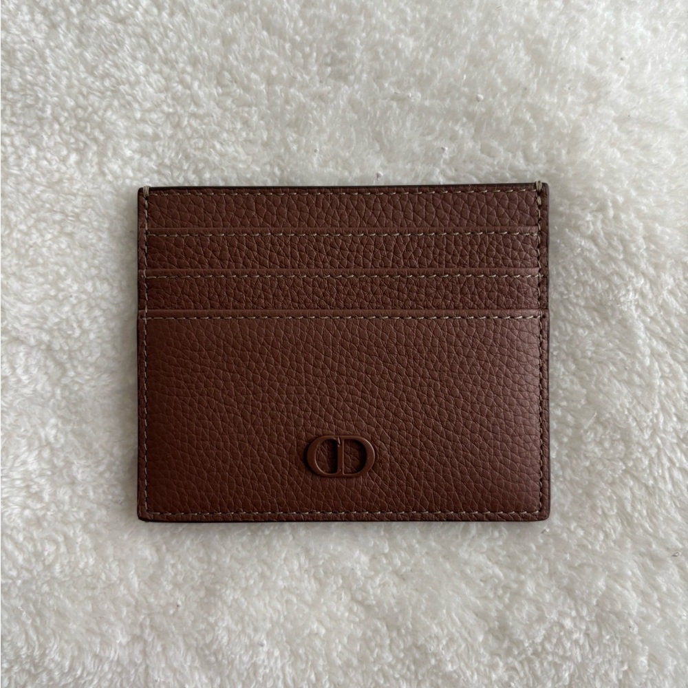 Dior Brown Leather Key Card Holder
